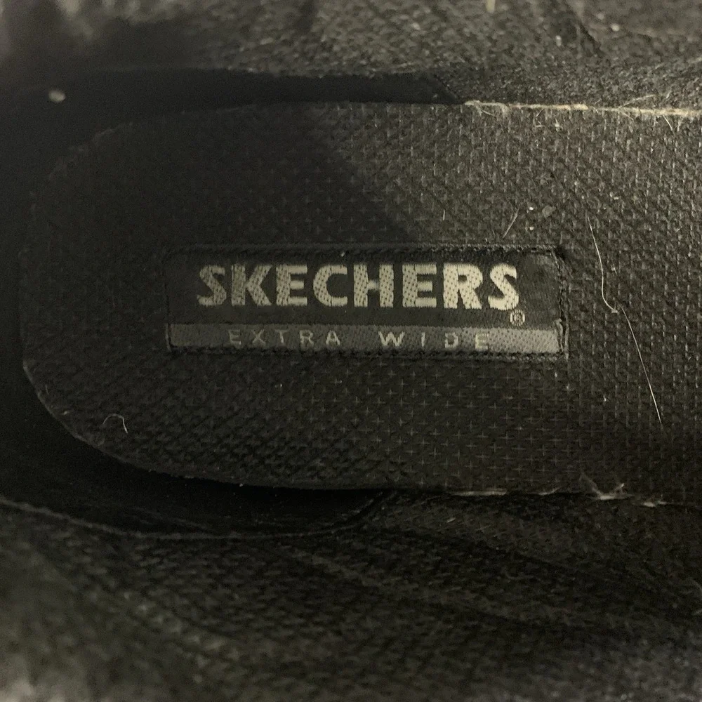 Skechers Mens Y2K Leather Lace Up Lug Sole Work Boots Size 10.5 Extra Wide Black